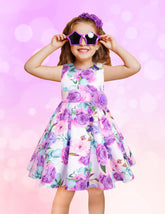 Vestido de flores Lila para Niñas de 4 a 10 Años Gerat